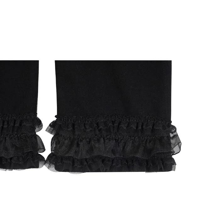 Cancan Lace Embroidered Leg Warmers_Black