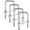 4Pcs M8 Square U Bolts with Nuts and Plates Bolt Clamp Spare Parts Hardware for Industrial