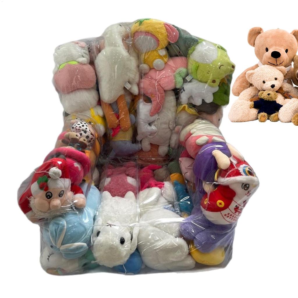 Transparent Children Plush Toys Storage Chair Cover Bean Bag With Zipper Waterproof Capacity Large Doll Storage Bags