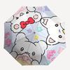 1pc Sanrio Characters Automatic Opening/Closing Umbrella with Cute Star and Heart Print - Portable Three-Fold Design, 8-Bone Iron Frame Outdoor Umbrel