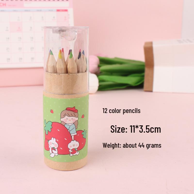 Colorful 12-Count Short Pencils for Kids - Perfect for Writing, Drawing, and Doodling in School or at Home!