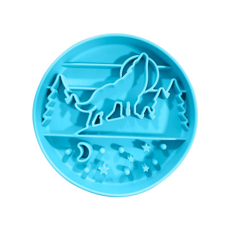 Silicone Lick Mat Slow Feeder Bowl Round Dog Licking Plate Non-Slip Slow Eating Pad For Dogs Puppies Home Mealtime Treat Gift