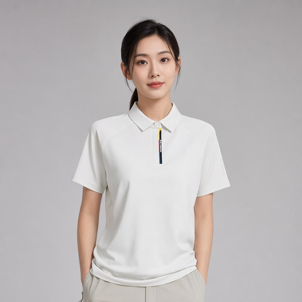 Salomon Pl Od Bsc Outdoor Slim Fit Short Sleeve Cool Breathable Polo Shirt Women tops LD0135900