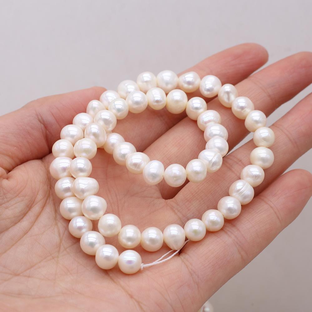 

Luxury Natural Freshwater Near Round Pearls 7-8mm, 36cm Strand Handmade Wedding Jewelry Accessories DIY Crafts 1String/7-8mm-36cm білий