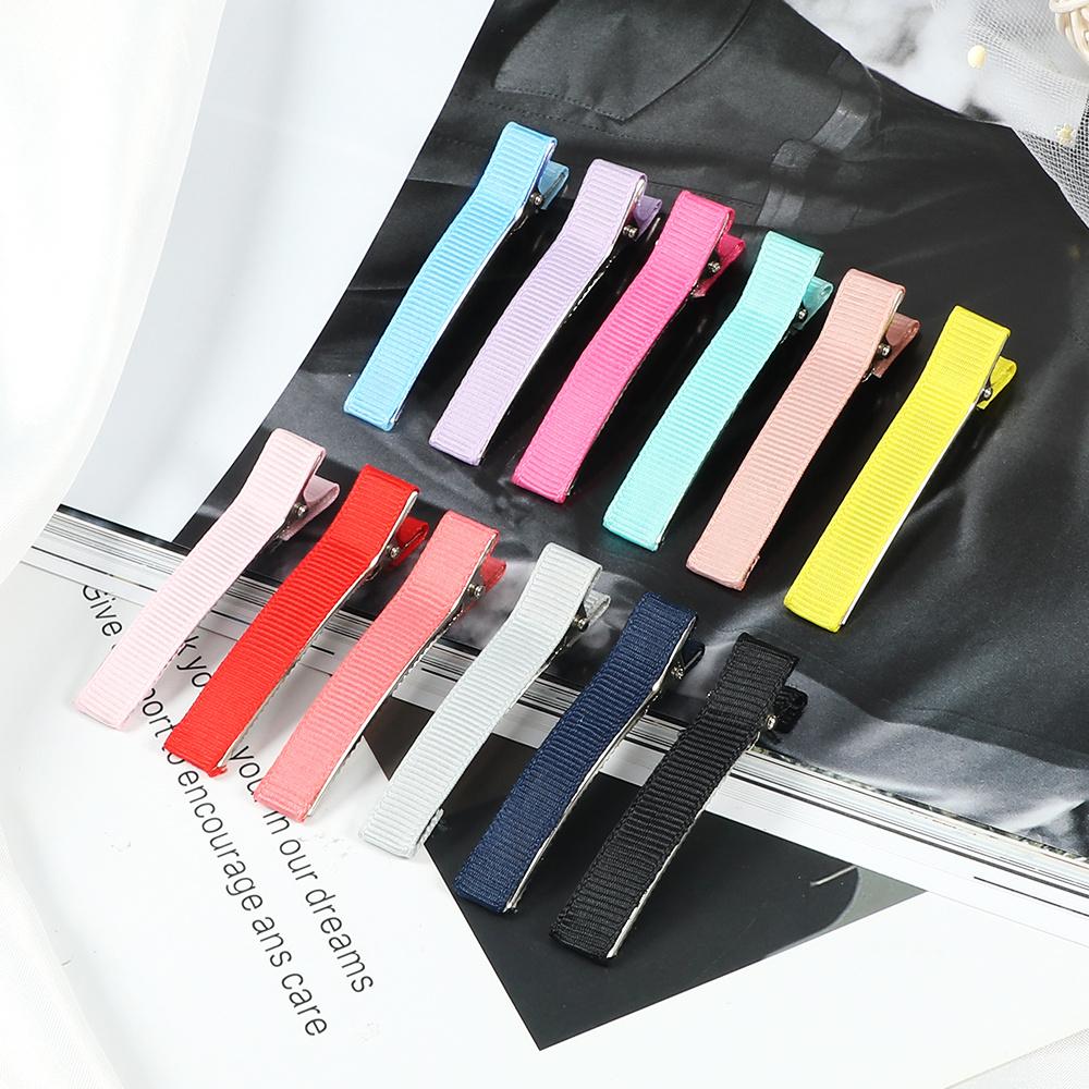 24 STÜCKE 6cm Bandbezogene Metall-Haarspangen Basic Einfache Haarnadeln DIY Schmuck Handgefertigt Mädchen Kinder Haarschmuck Geschenke