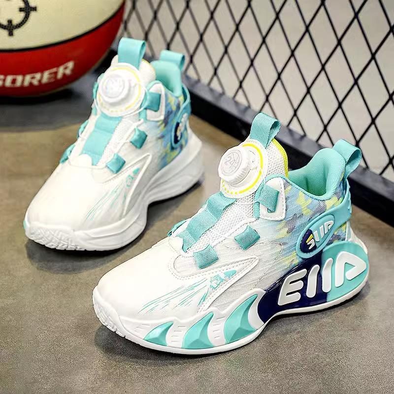 Boys basketball shoes 2025 new mesh breathable children's sports shoes boys training shoes for middle and older children's competitions