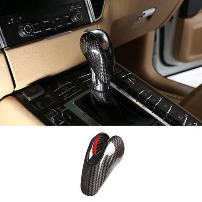 Real Carbon Fiber Car Shift Knob Protection Cover Trim Stickers Fit For Porsche Panamera Macan 911 718 Boxster Cayman 2008-2020