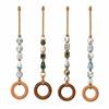 Decorative Beaded Towel Hanger With Wooden Ring Practical Design, Portable For Bathroom Kitchen