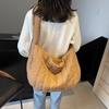 Sac à bandoulière pliable avec cordon de serrage pour femme, grande capacité, style boulette, pour les déplacements