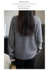 Women's 100% Wool Korean-Style Knit Sweater - Button Half-Open Stand Collar, Loose, Thickened for Autumn/Winter