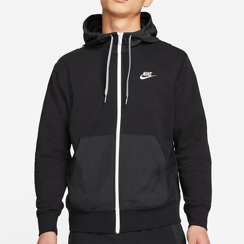 Nike MENS Sportswear French Terry Casual Sports Hooded Jacket Black Men's CZ9945-010