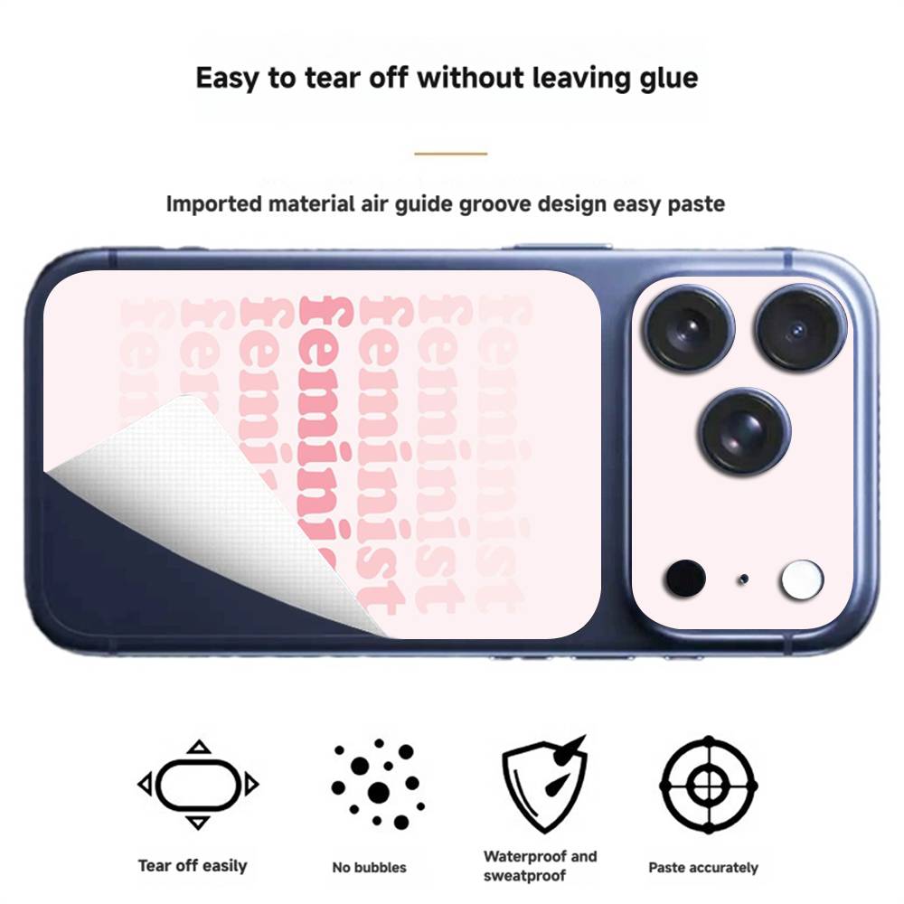 Feminist Feminism Aesthetics Girl Wrap Sticker for iPhone17 pro/17pro max Phone Decal Skin Rear Protector Case Film Full Cover