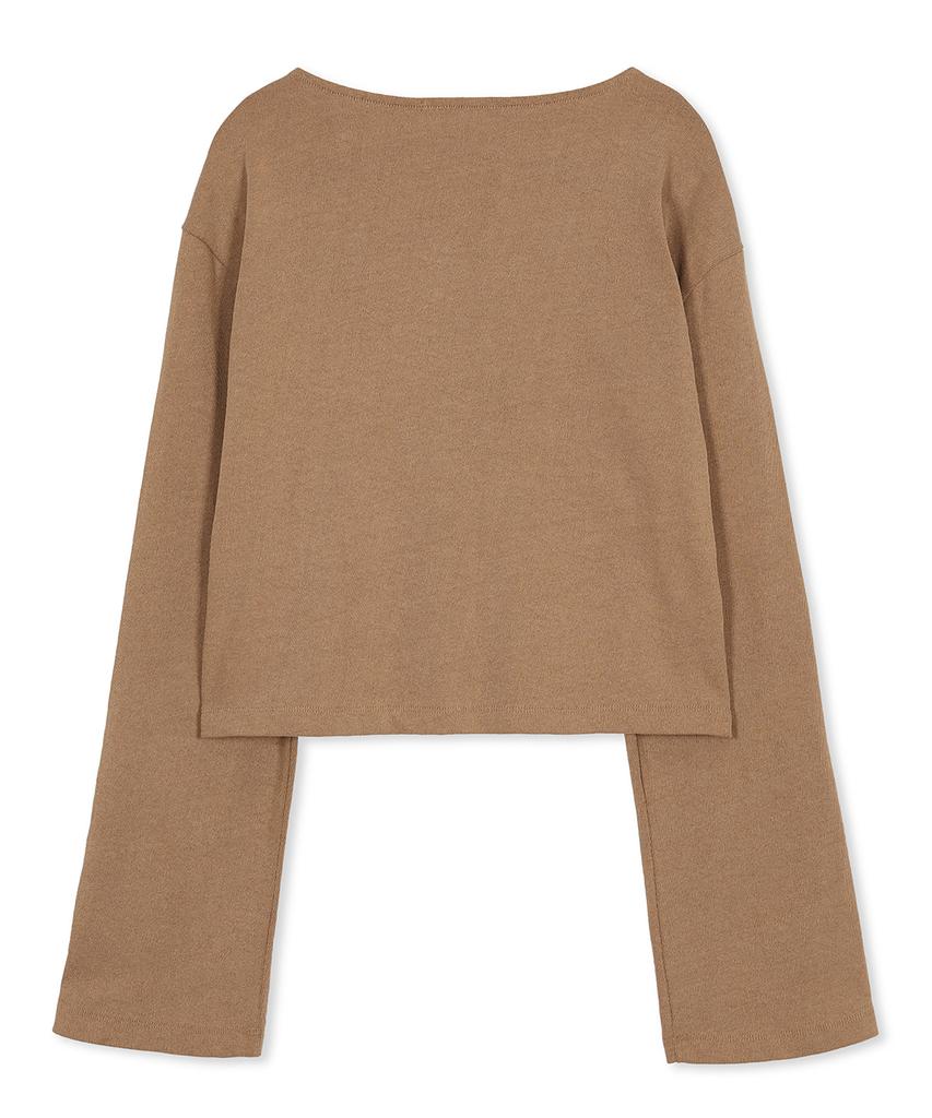 MMIC (Women) Low-Fi Long Sleeve Strong Twist Cotton Single Knit_Brown