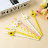 10/20/30pcs Daisy Flower Paper Straws Disposable Drinking Straw Spring Daisy Birthday Party Decor Baby Shower Wedding Supplies