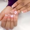 Pink Press on Nails with French White Tip Reusable Long Lasting Press on Nails for Women and Girl Nail Salon