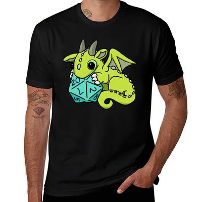Green Dice Goblin Dragon Baby T-Shirt Man T Shirt Heavy Cotton T Shirts for Man Cotton Soft T-Shirt