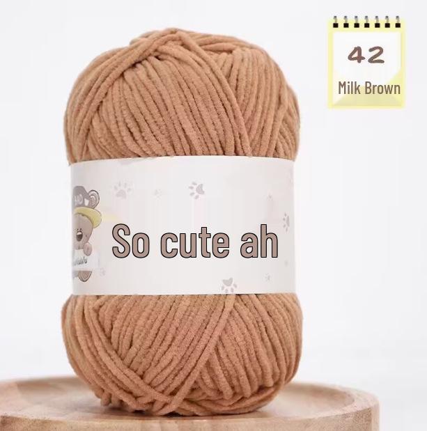 Süße matte Chenille-Wollkugel: Feines Eisstreifen-Garn für DIY-Häkelpuppen & Decken