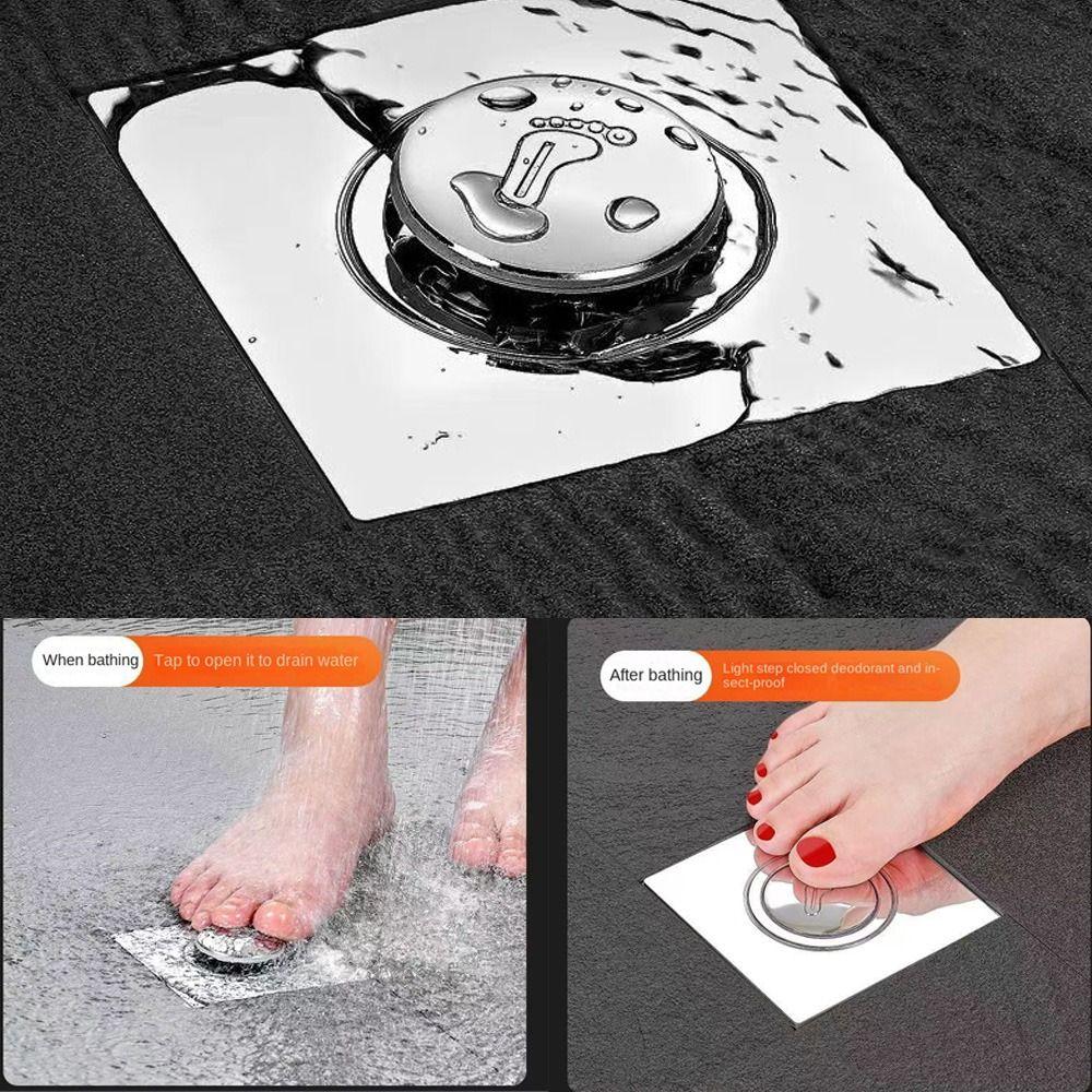 Pedal Type Shower Foot Floor Drain Pop Up Bounce Sewer Floor Strainer Press-Type Floor Drain