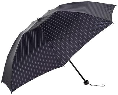 Faltschirm DUNAMIS Gestreifter Schirm Einfacher Herrenschirm 10482 Marineblau Rippe 55cm [Moonbat] Herrenlänge ca.