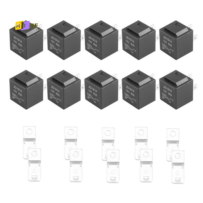 A03E-10 Pcs 5 Pin 12V Relay Switch (SPDT) (30/40 Amp) 12 Volt Automotive Relay For Automotive Fans