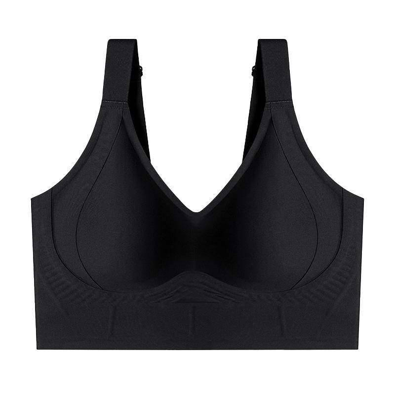 

Бесшовное поднимающее нижнее белье с семью косточками, больших размеров, тонкий стиль, для большой груди, маленькое, предотвращающее провисание 6XL/48/110CDEF чёрный