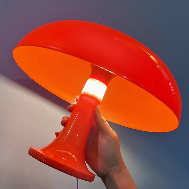 Danish USB Mushroom Table Lamp - Minimalist Decorative Light for Living Room, Bedroom, or Bedside