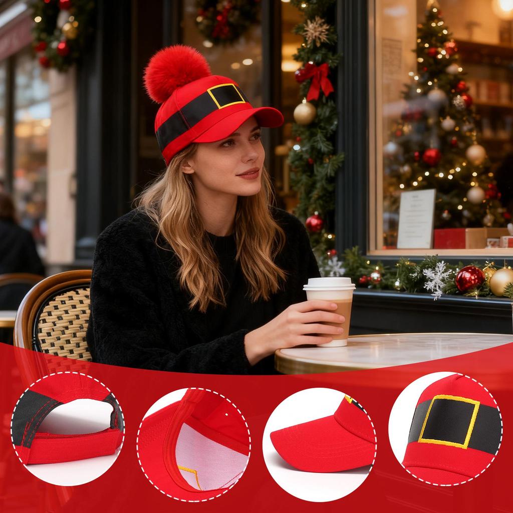Santa Baseball Hat Adjustable Winter Holiday Headwear Holiday Baseball Caps For Men Women Adults Him Her Friends Family