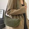 Borsa a tracolla a forma di raviolo in velluto a coste - Borsa a spalla leggera e versatile da donna