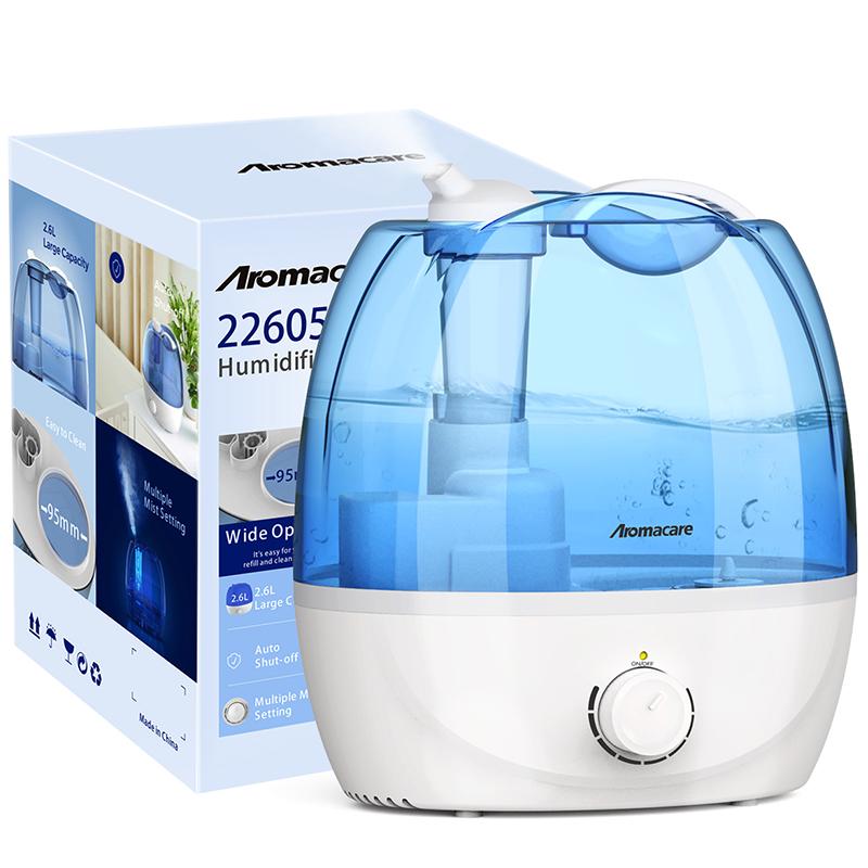

Увлажнитель воздуха Aromacare Cool Mist, 2,6 л, тихие ультразвуковые увлажнители воздуха для спальни и большой комнаты, регулируемый, вращение на 360 °, БЕЗ BPA