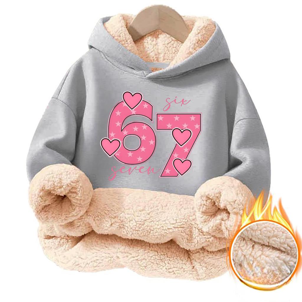 Children's Fashionable Printing Casual Fleece Hooded Loose Fit Hoodie Without Pockets
