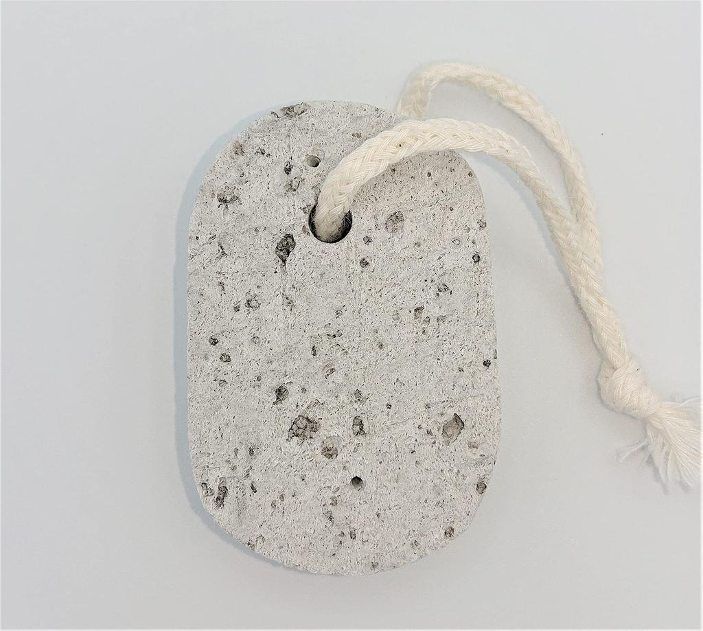 Natural Japanese pumice oval with for exfoliating dead skin stone, shape, string,