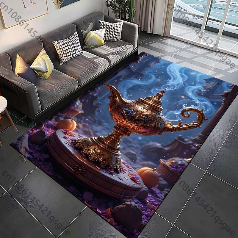 Mythology Story Wishing Lamp Pattern Carpets for Bedroom Living Room Sofa Mat Creative Door Mat Area Rug Home Decor Large Size