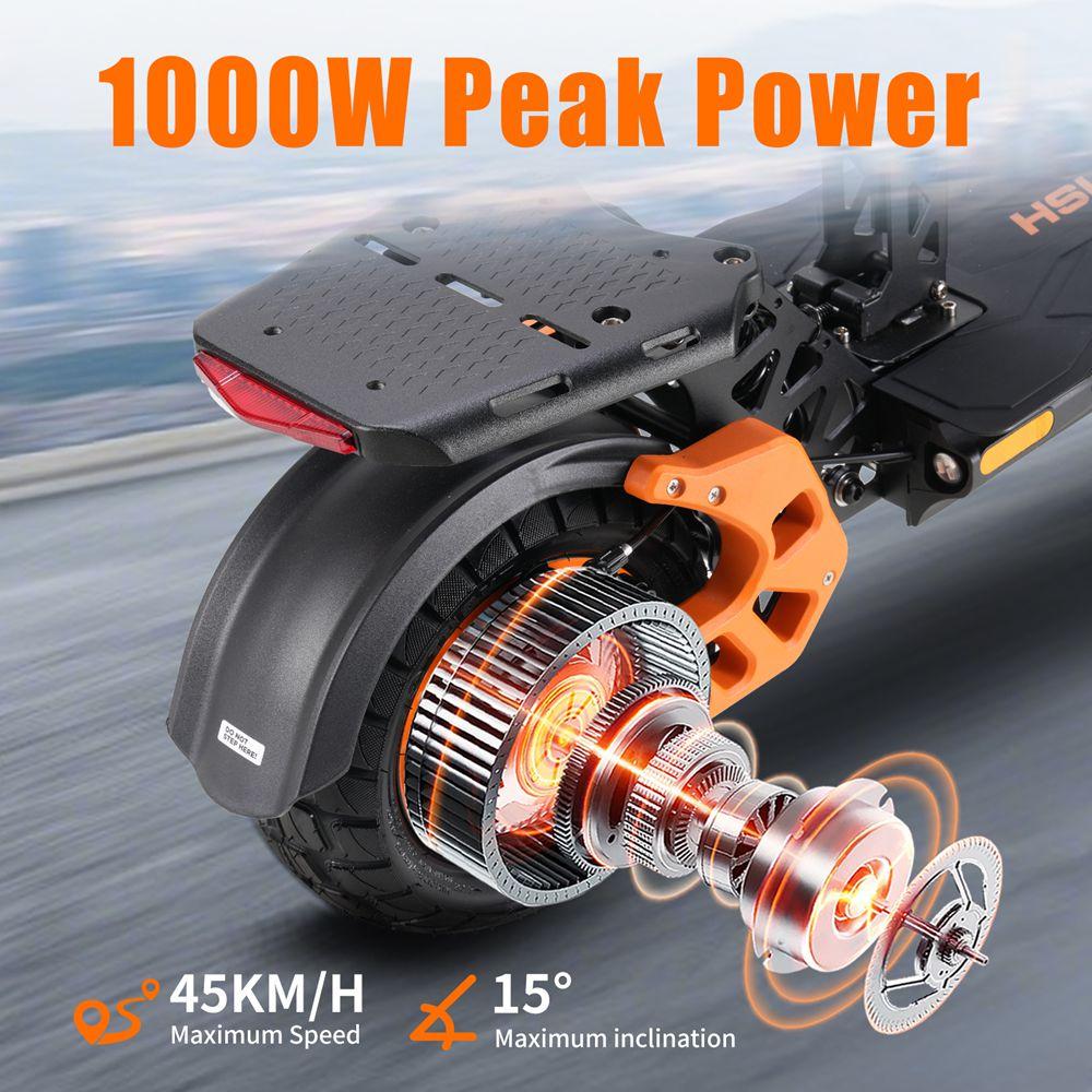 Twofish V5 Max Electric Scooter 11" Tire 1000W Peak Motor Urban Commuter E-scooter With Seat 48V 18AH Dual Disc Brakes Max Load 120Kg