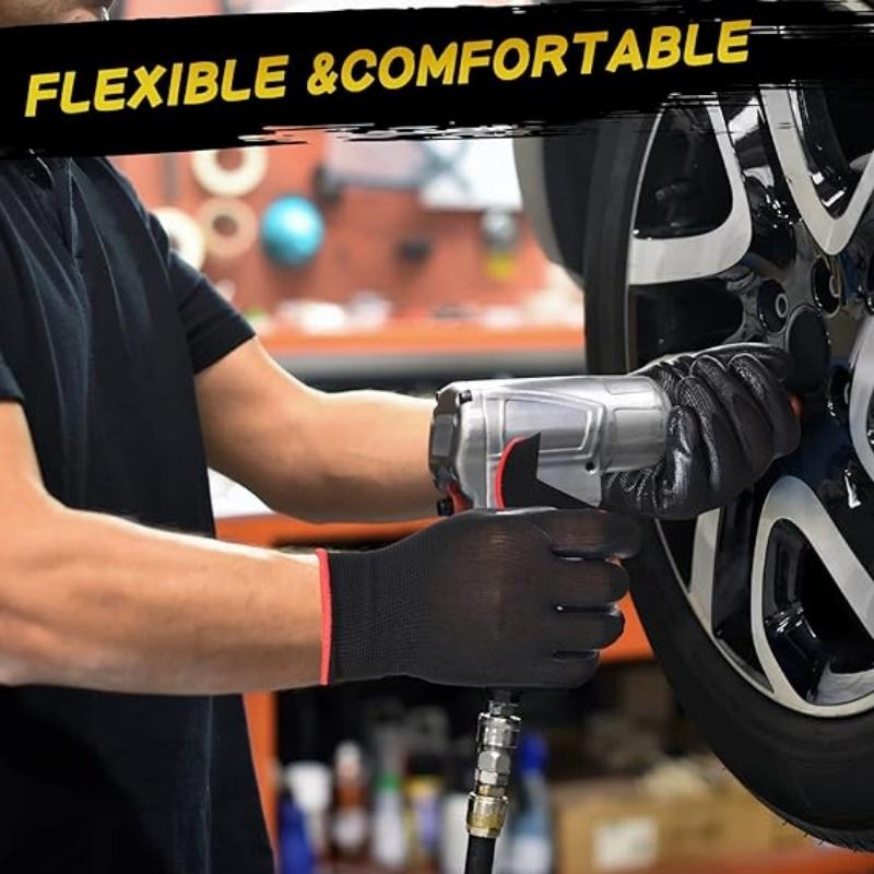 Nitrile Coated Safety Work Gloves Seamless Knit Mechanic Auto Gloves With Grip for Men Industrial Construction Repair Gloves