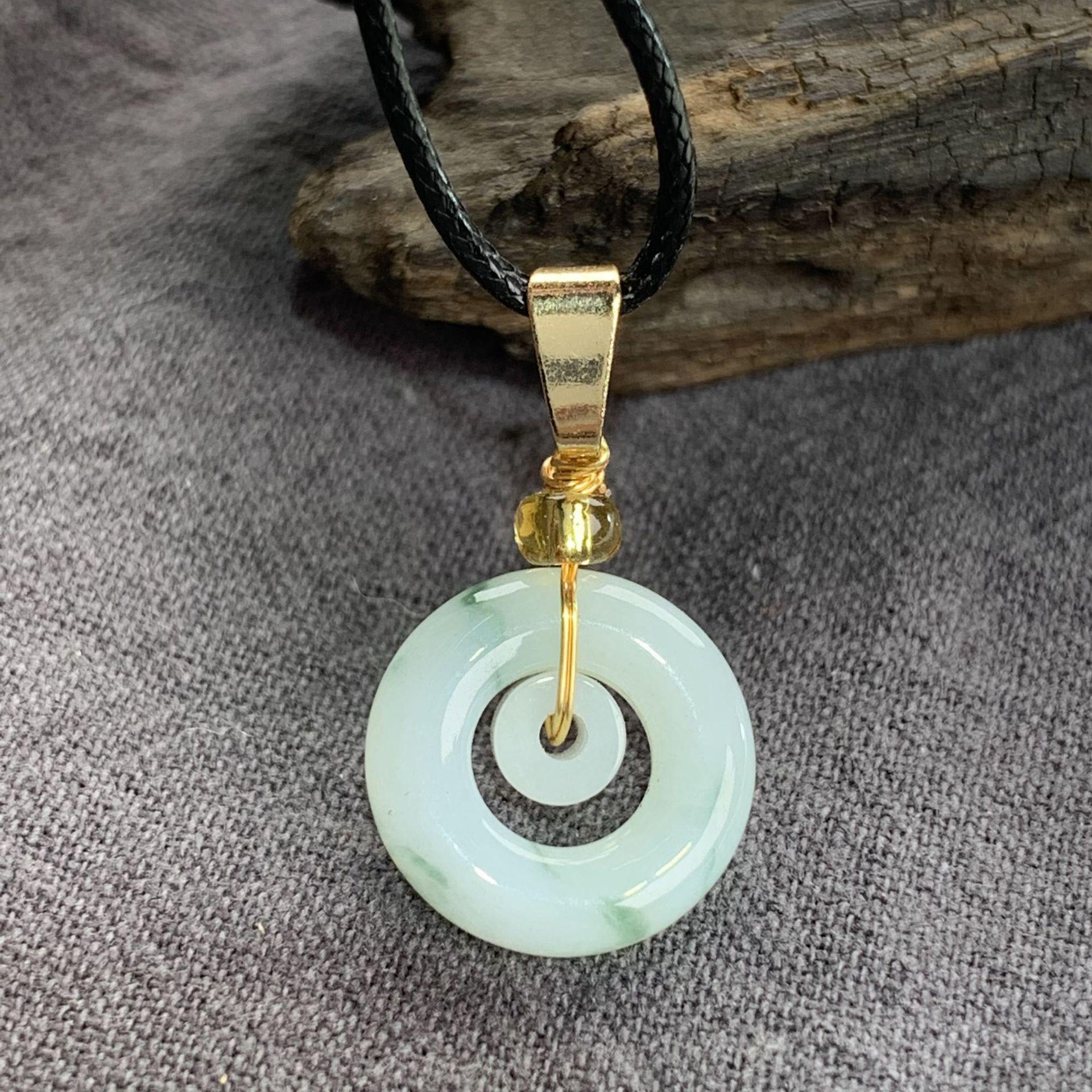 

Myanmar Grade A Natural Jade Ruyi Pendant for Men and Women - Bean Green Jewelry