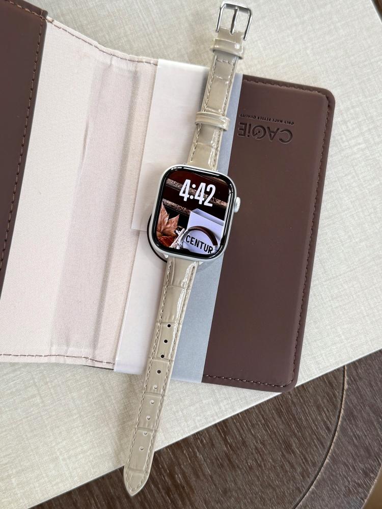Leather Slim Band For iWatch Ultra 11 10 9 8 7 6 5 Se Woman Bracelet Strap For Apple Watch 38mm 40mm 41mm 42mm 44 45mm 46mm 49mm