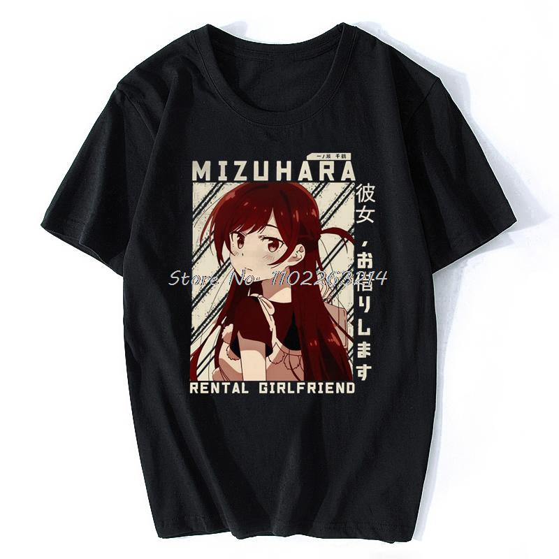 

Mizuhara Красота Футболка Арендовать Девушку Девушка Графика Тканевые Топы Мужские Хлопковая Футболка Аниме Футболки Оверсайз Уличная Одежда 4XL