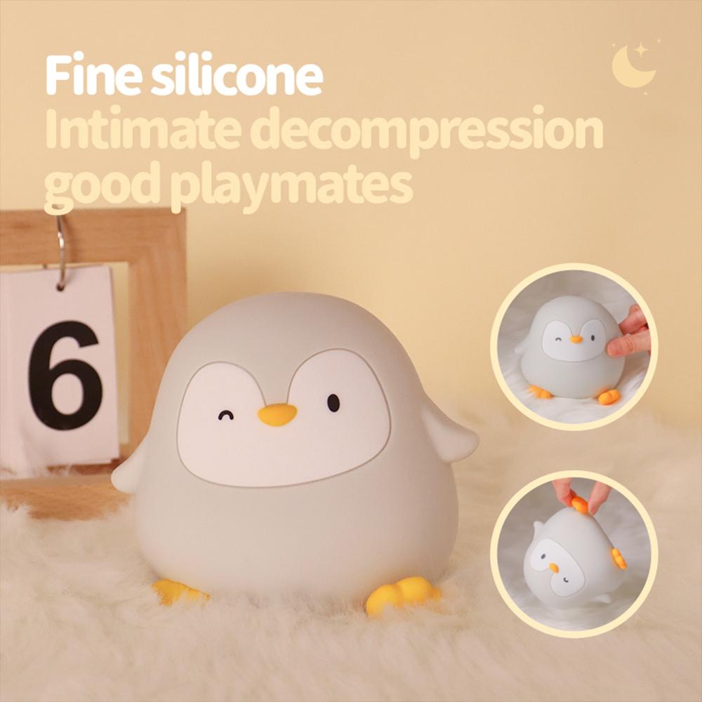 Süßer Silikon-Pinguin Nachtlicht Dimmbar Neuheit Kinder Nachtlicht Mit Touch-Sensor USB Wiederaufladbar Geeignet Für Kindergeschenke