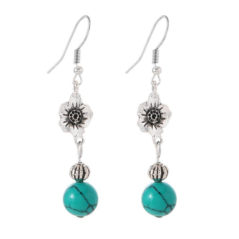 Original Design Earrings Simple High-end Turquoise Earrings Retro Long Earrings Women