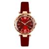 Ladies Big Red Belt Fashion Student Quartz Waterproof Watch