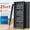 25-in-1 Magnetic Screwdriver Set - Precision Repair Kit for Phone, Computer & Electronics - 24 Detachable Steel Bits