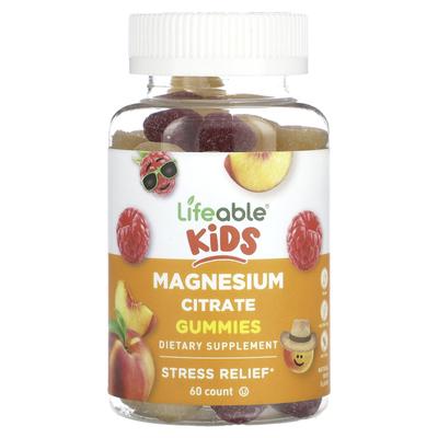 Gominolas de citrato de magnesio para niños, fruta natural, 60 gominolas