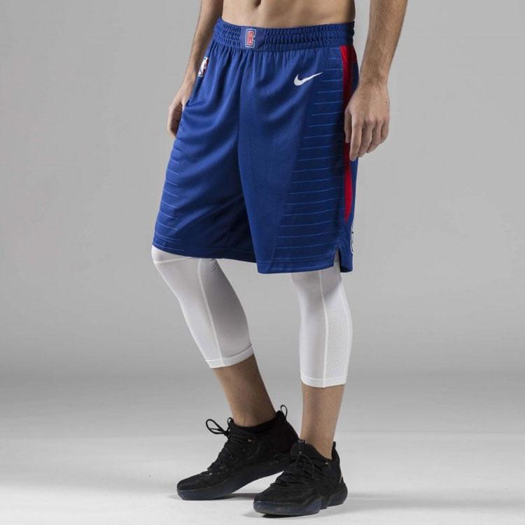 Nike SW Fan Edition Los Angeles Clippers Fabric Applique Casual Sports Basketball Shorts Men shorts Blue AJ5614-495