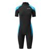 OUZO Women's 1.5mm Short Sleeve One-Piece Diving Suit Sun & Cold Protection Warm Surfing Gear with Water Booties & Socks