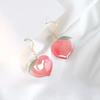 Fashion New Simulation Peach Drop Earrings Girl Cute Romantic Sweet Pink Peach Leaves Tassel Earrings Simple Party Jewelry Gift