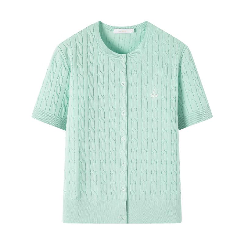 Navigare Women's Antibacterial Short Sleeve Cable Knit Cardigan