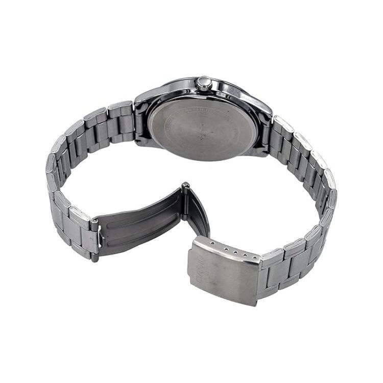 Casio Standard Series Classic Minimalist Stylish Waterproof Three-Fold Clasp Quartz Movement Stainless Steel Strap Men Watches Black MTP-V005D-1B5
