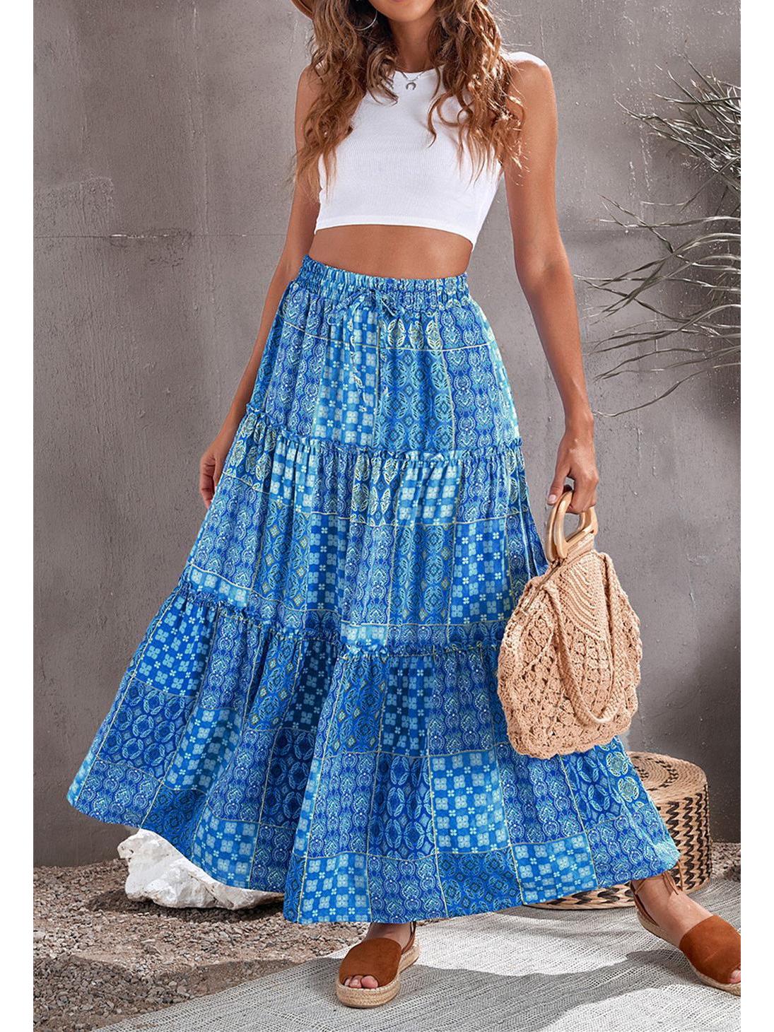 

«Женская пляжная юбка в стиле бохо 2024 года — европейский и американский летний стиль» 5XL