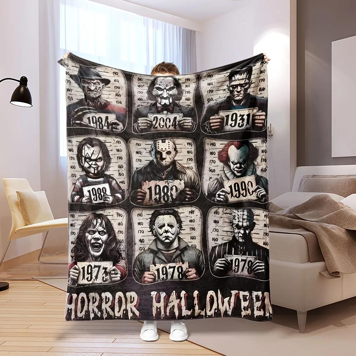 

Horror Movie Iconic Character Fran Velvet Blanket for Halloween Living Room Decor Soft Warm Nap Throw 100cmx150cm
