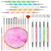 21/27PCS Manicure Tools Nail Art Brush Set with Resin Palette Nail Sculpture Pen Dotting Pen for DIY Nail Art
